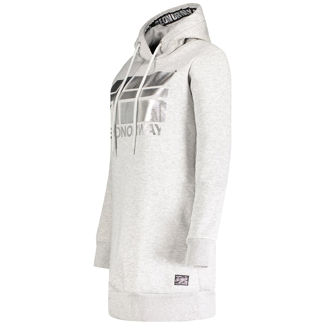 Geographical Norway Fabienne Woman - Hooded Sweat Dress Gris Clair Gris Clair - Geographical Norway - S Gris Clair