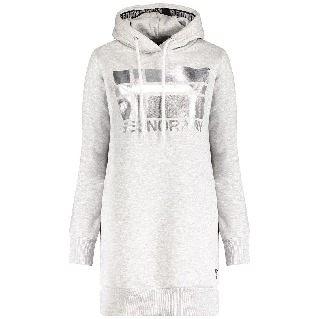 Geographical Norway Fabienne Woman - Hooded Sweat Dress Gris Clair Gris Clair - Geographical Norway - S Gris Clair