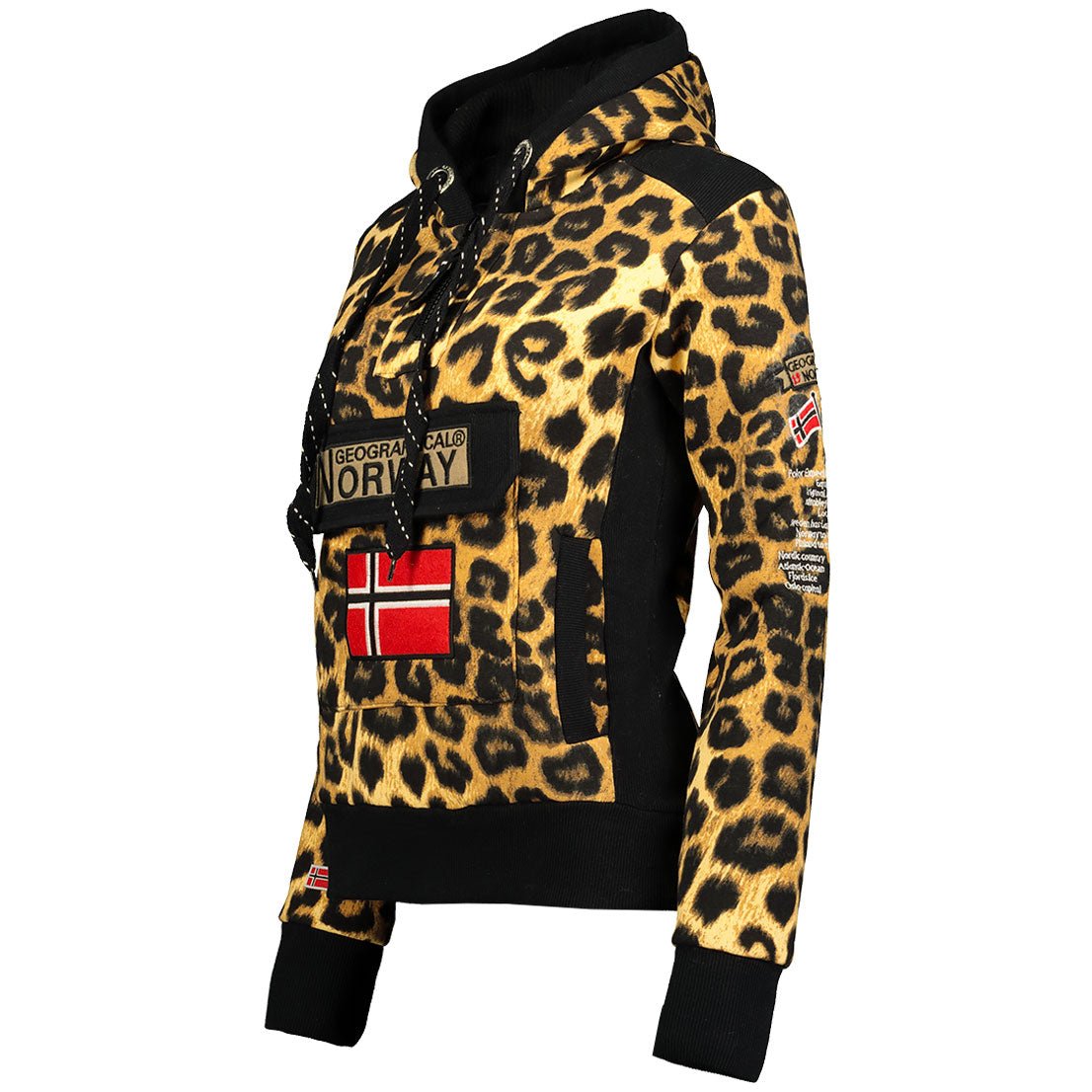 Geographical Norway Geographical Norway Gymclass Mujer - Iconic Leopard Velour Sudadera con capucha Leopard Velour - Geographical Norway - S Leopard Velour