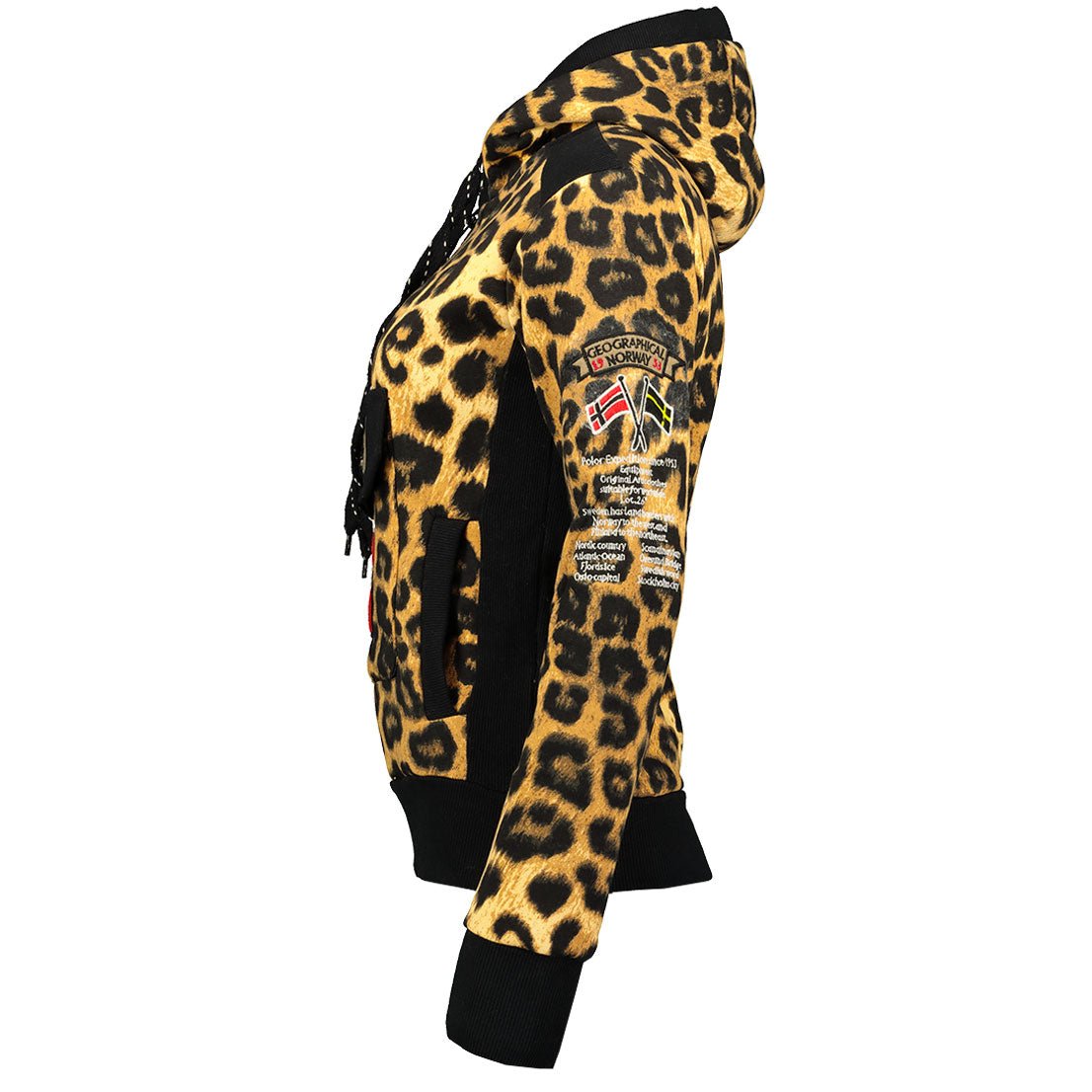 Geographical Norway Geographical Norway Gymclass Mujer - Iconic Leopard Velour Sudadera con capucha Leopard Velour - Geographical Norway - S Leopard Velour