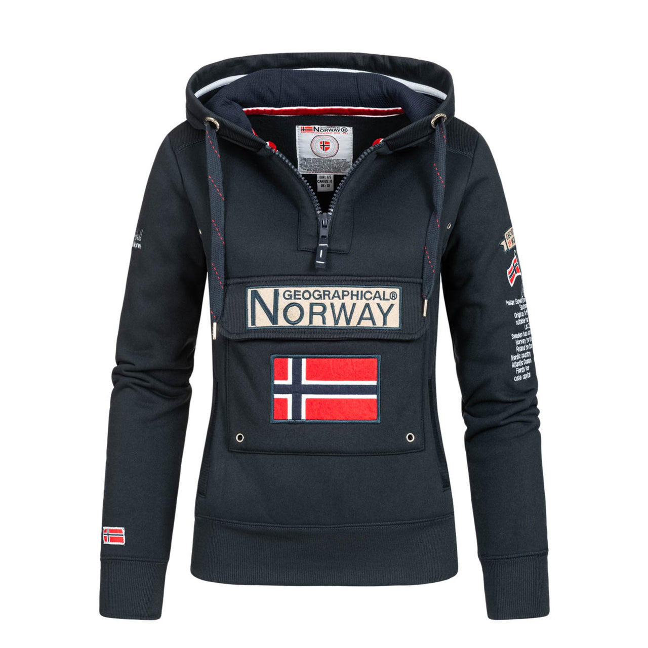 Geographical Norway Geographical Norway Gymclass Mujer - Sudadera con capucha Azul Marino - Geographical Norway - S Azul Marino