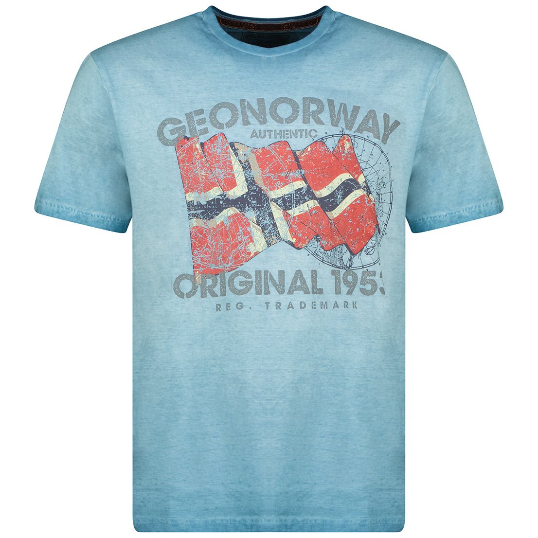 Geographical Norway Geographical Norway Japoral Homme - Camiseta manga corta azul con cuello redondo - Geographical Norway - S Azul