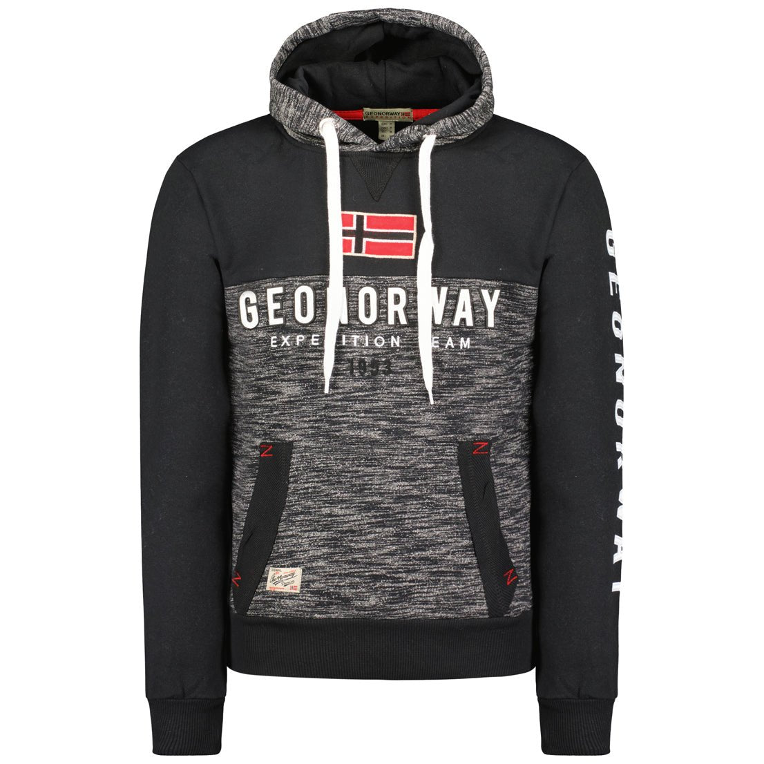 Geographical Norway Ferato Uomo - Felpa con cappuccio Nero - Geographical Norway - S Nero