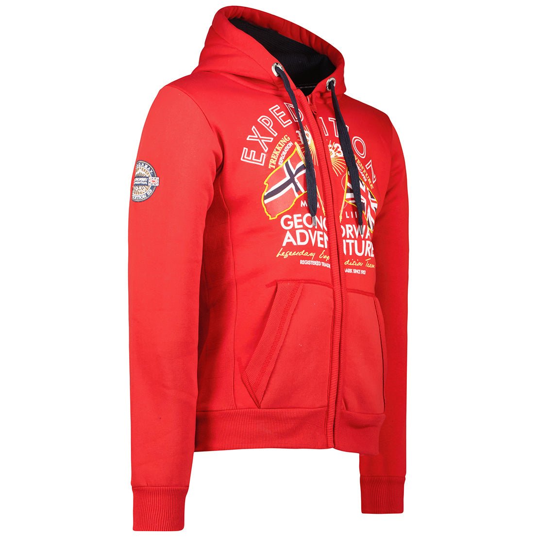 Geographical Norway Flepto Uomo - Felpa con cappuccio Rosso - Geographical Norway - S Rosso