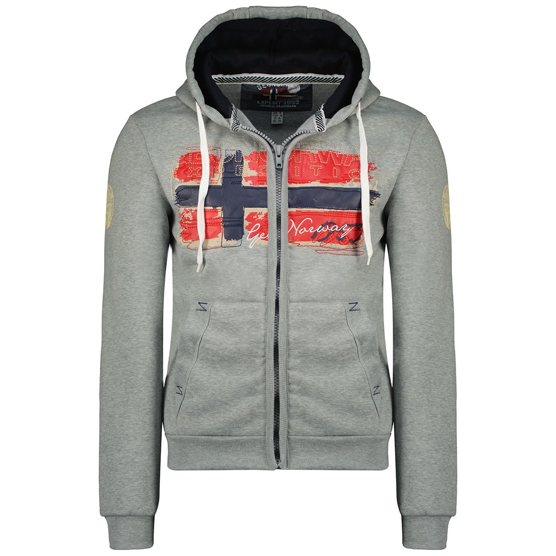 Geographical Norway Gayto Uomo - Felpa con cappuccio Grigio chiaro Grigio chiaro - Geographical Norway - M Grigio chiaro