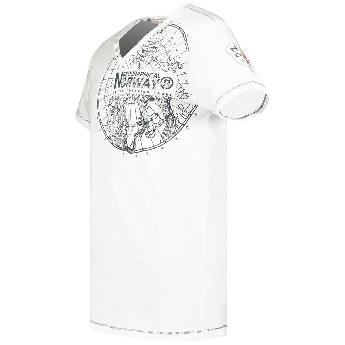 Geographical Norway Jimperable Homme - T-shirt maniche corte con scollo a V Bianco - Geographical Norway - S Bianco