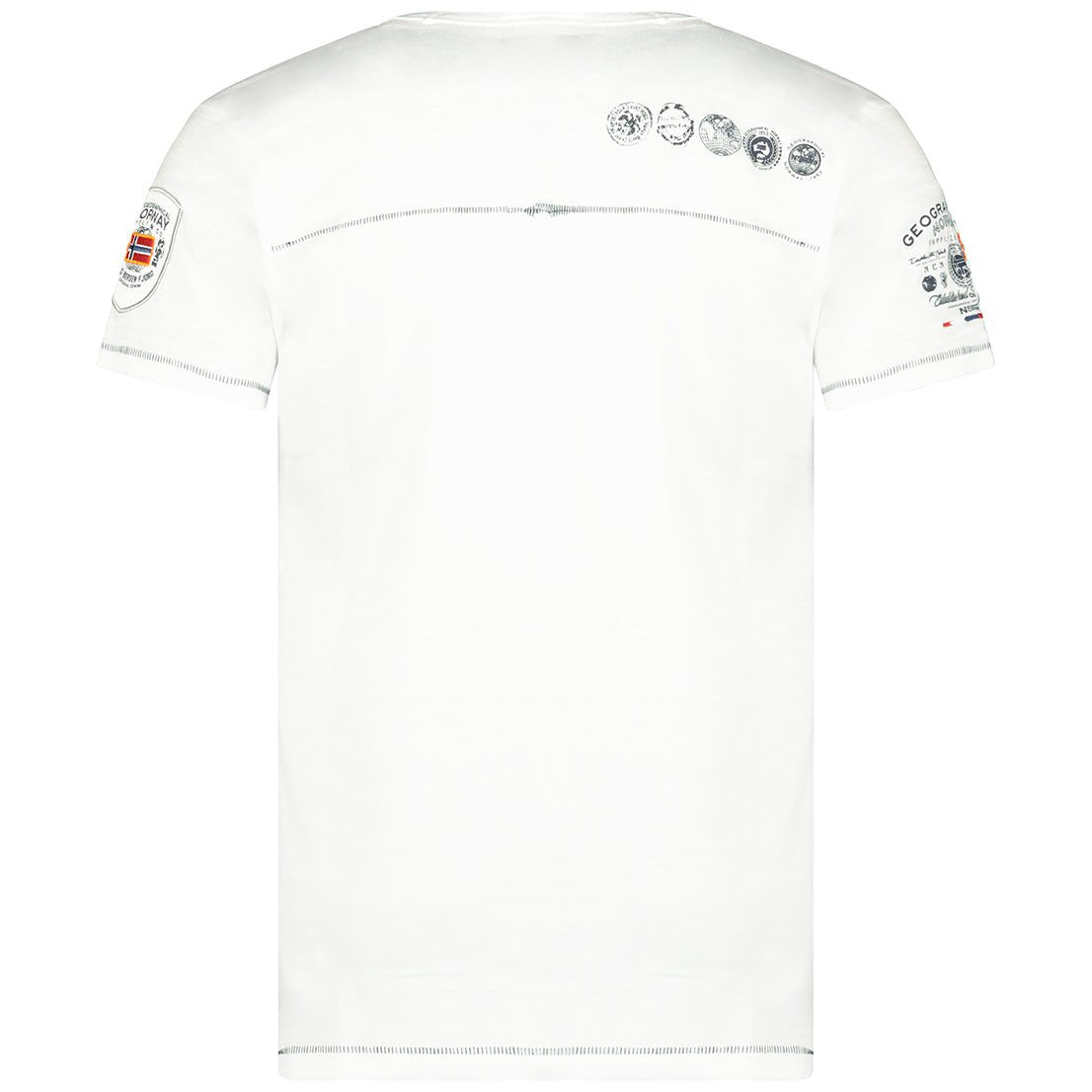 Geographical Norway Jimperable Homme - T-shirt maniche corte con scollo a V Bianco - Geographical Norway - S Bianco